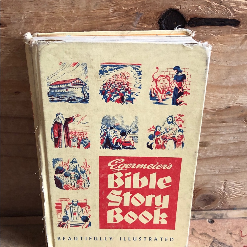 Egermeier's Bible Story Book - Illustrated Hardcover in Cream, Red & Blue